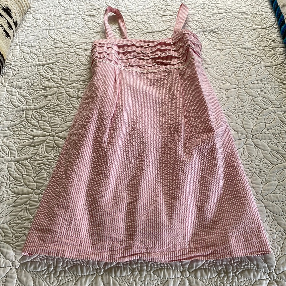 Pink seersucker Lilly Pulitzer dress